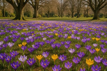 Blooming Crucus in the Botanical Park