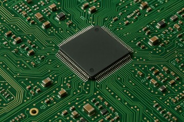 Close-up of an electronic circuit board showcasing hardware technology