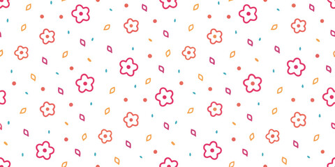 Floral Fantasy: A delightful display of floral and leaf elements forms a seamless pattern, perfect for textiles or decorative purposes. Embracing elegance. 