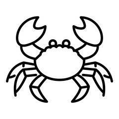 Crab icon, symbolizing marine life and coastal ecosystems, often associated with the beach and ocean.