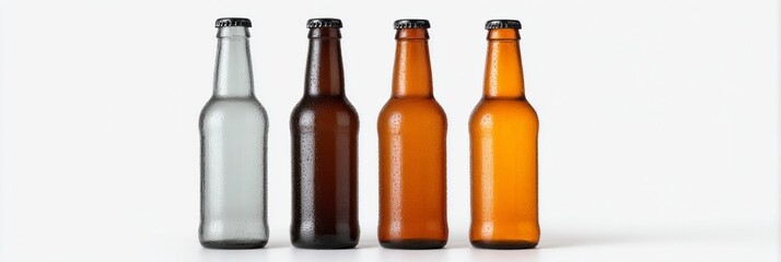 Chilled amber bottles, icy allure for craft brew aficionados, celebrating Oktoberfest's robust toasts and quirky International Beer Day