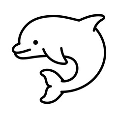 Dolphin icon, symbolizing playful aquatic mammals often seen in groups in ocean waters.