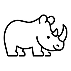 Rhinoceros icon, symbolizing strength, protection, and endangered wildlife.