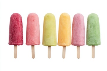 Colorful ice lollies align in tantalizing harmony, evoking Summer Solstice revelry and World Ice Cream Day's vibrant chill