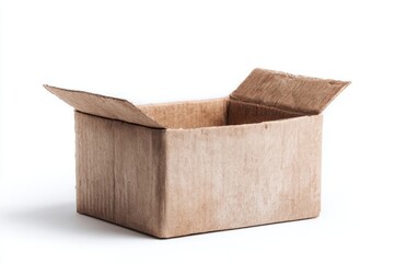 Open cardboard box whispers of hidden treasures, brown cardboard thoughts, enigmatic storage adventures, perfect for National Unboxing Day