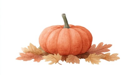 ```Autumnal pumpkin perched on a bed of rustling leaves, embracing Samhain's whispers and the Harvest Moon's glow```