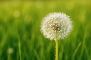 Fototapeta premium Seeds of a dandelion prepared to disperse into the wind