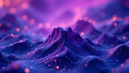 Network Landscape with Glowing Data Connections