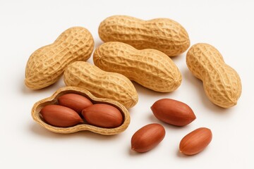 Groundnuts on a plain white backdrop