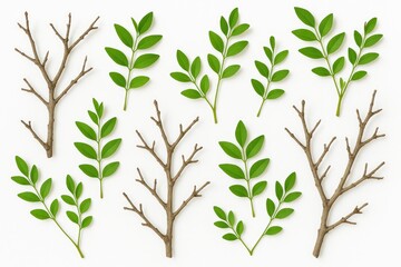 Fototapeta premium Bare tree branches against a white backdrop