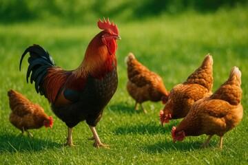 Fototapeta premium Organic Free-Range Chicken Flock