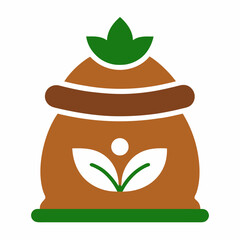 Garden Soil Bag Icon | Generative AI Vector & Linocut Silhouette Design