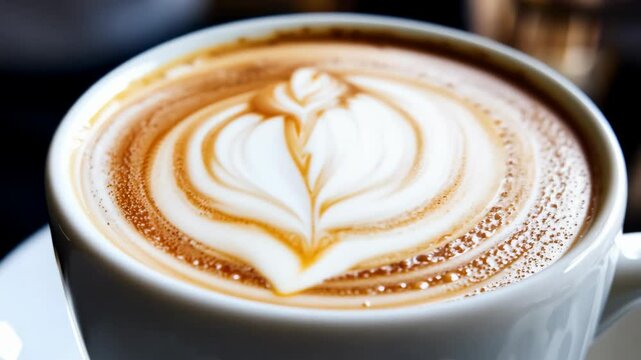 Delicious Coffee Moment with Creamy Swirl