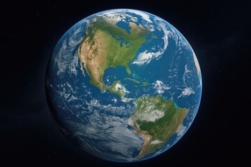 Close-up of the North and South American continents