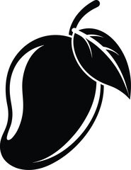 mango fruit icon, tropical mango clipart, vector fruit illustration