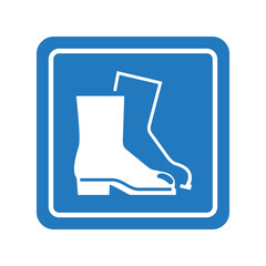 Wear Safety Footwear Blue Sign