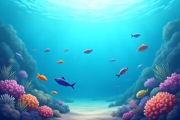 Obraz premium coral reef and diver