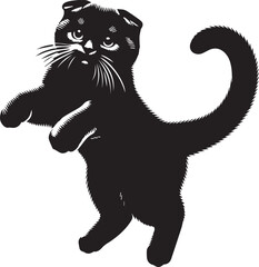 Obraz premium Scottish Fold Cat Vector in black and white