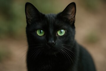 Stunning detailed shot of a feline with emerald eyes