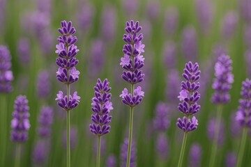 Obraz premium Close-up of Vibrant Purple Lavender Blooms