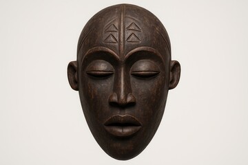 Handcrafted Wooden Mask with Tribal African Design