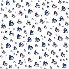 Fototapeta premium Cute cartoon ghosts wearing witch hats seamless pattern for halloween