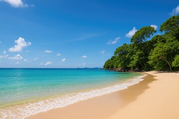 Fototapeta premium Stunning coastal landscape with expansive ocean and shoreline vista