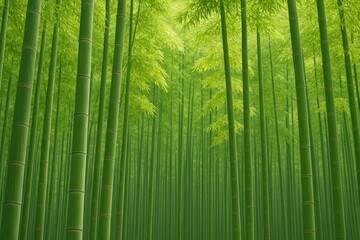 Fototapeta premium Lush greenery of a bamboo grove
