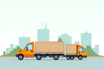 Naklejka premium truck on the road