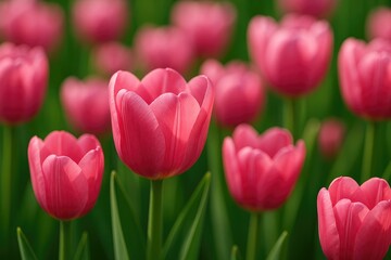 Fototapeta premium Lovely pink tulips celebrating Women's Day