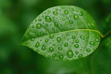 A leaf after a refreshing rainstorm