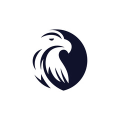 eagle head silhouette logo  design