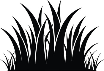 grass silhouette,  lawn blade vector, nature foliage collection