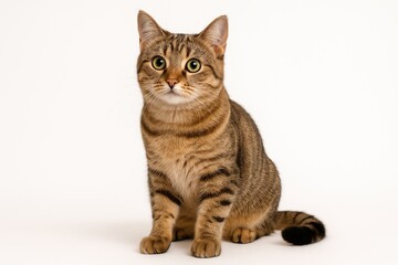 Obraz premium Stunning feline on a plain white backdrop