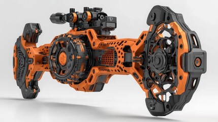 Futuristic orange and black vehicle