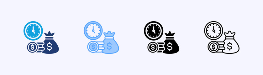 Debt Icon Set Multiple Style Collection