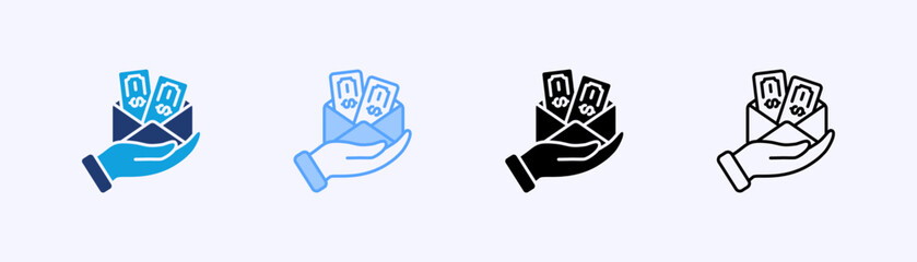 Salary Icon Set Multiple Style Collection