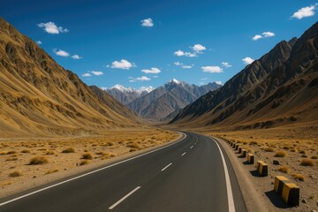 Journey through the breathtaking Himalayan landscape on the scenic route connecting two high-altitude cities