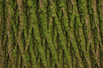 Tree bark covered in lush green moss