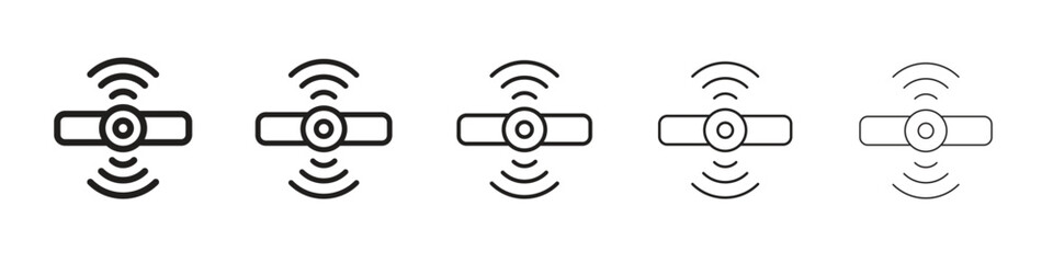 Sensor iconBlack linear bold and thin strokes set