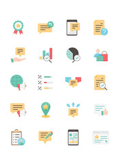 set of survey icons, feedback, opinion, review