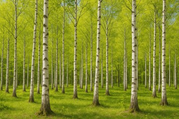 Obraz premium Woodland of Birch Trees