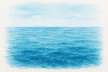 Obraz premium Abstract ocean scene with watercolor effects on white paper background