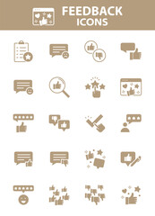 Set of Feedback icons, customer experience, review, comment