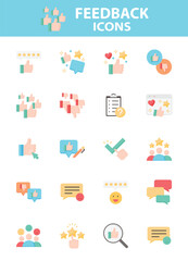 Set of Feedback icons, customer experience, review, comment