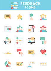 Set of Feedback icons, customer experience, review, comment