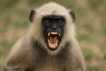 Obraz premium Furious juvenile primate