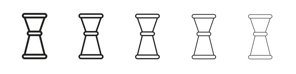 Jigger iconBlack linear bold and thin strokes set