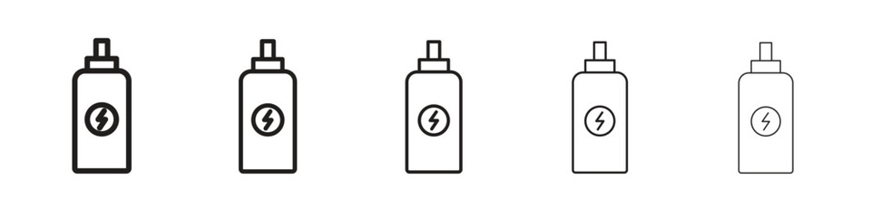 Isotonic iconBlack linear bold and thin strokes set