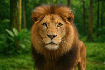Fototapeta premium A male lion in the wild